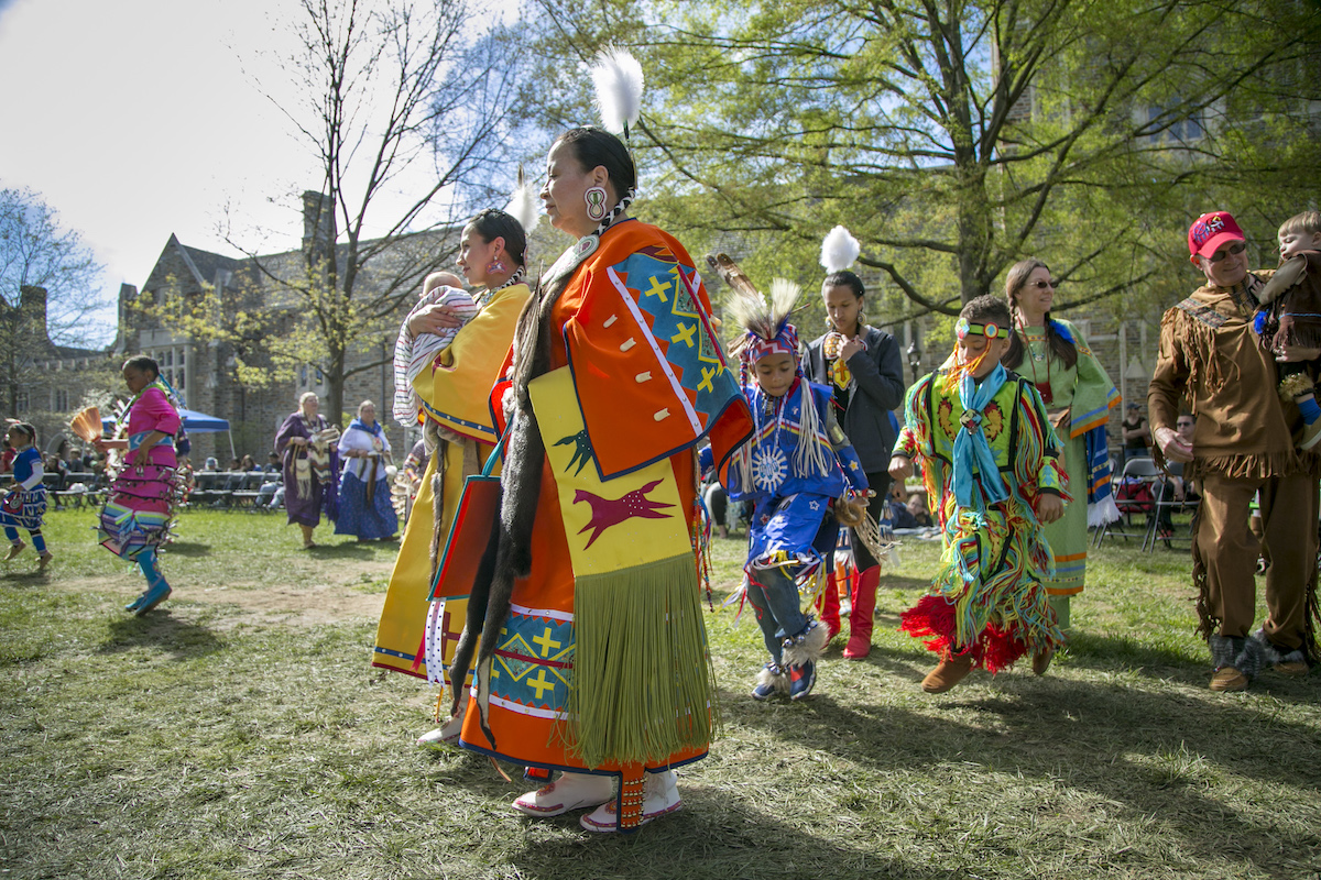 Native American tribes perform during the Duke 9th Annual Powwow