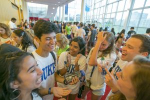 students gather at DPAC