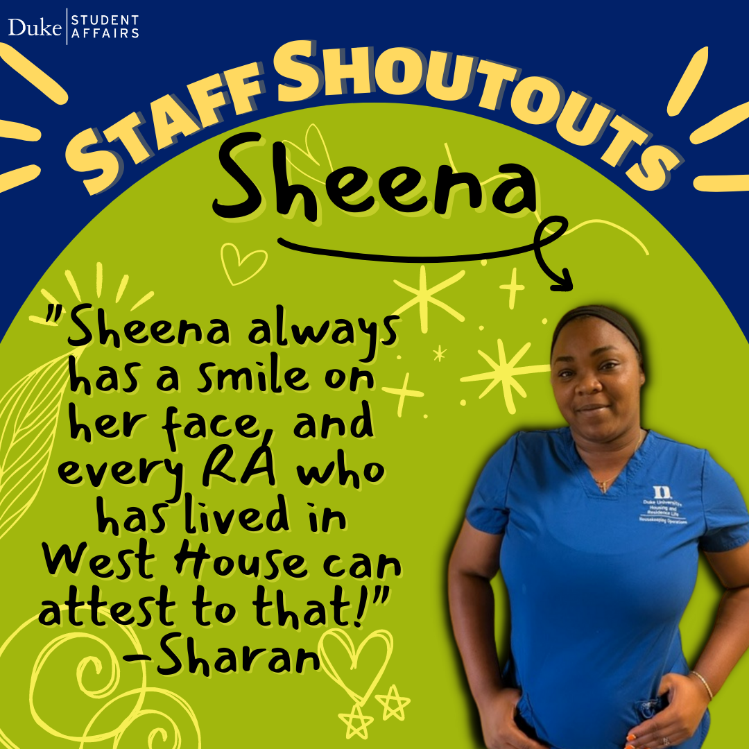 staff shoutout graphic with image of sheena and text included in blog post