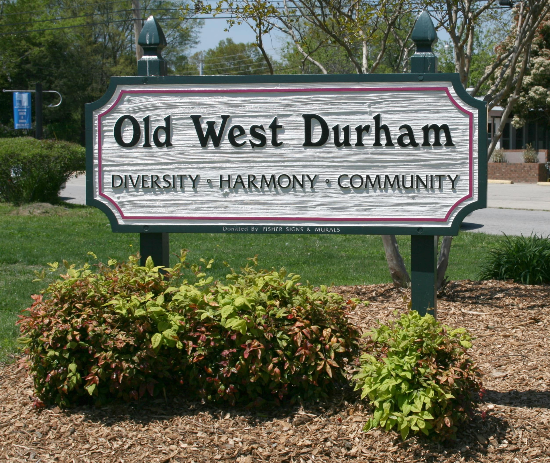 Old West Durham Neighborhood Sign