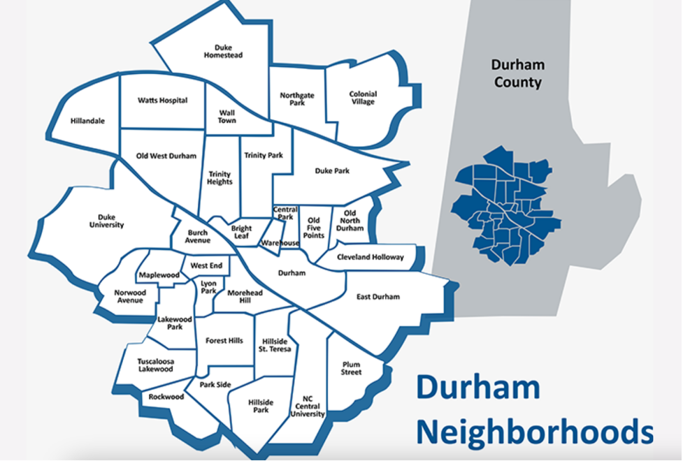 map of durham neighborhoods