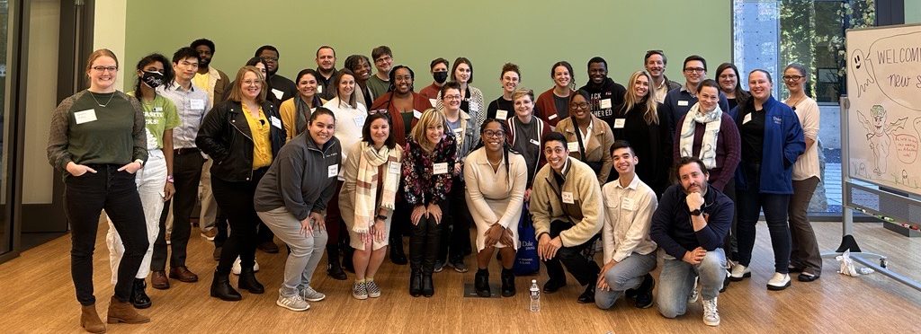 group photo of new employees at student affairs orientation